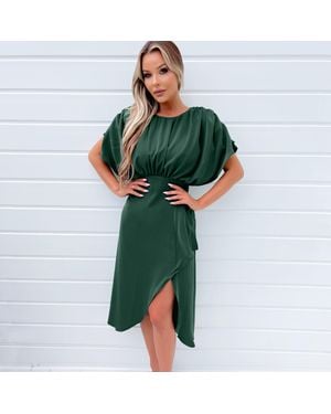 AX Paris Batwing Gathered Top Midi Dress - Green