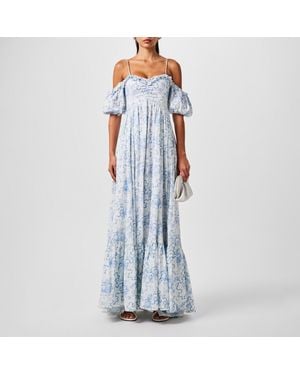 LoveShackFancy Tabithea Lightweight Relaxed Fit Maxi Dress - Blue