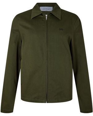 Off-White c/o Virgil Abloh Arrow Long Sleeve Zip Overshirt - Green