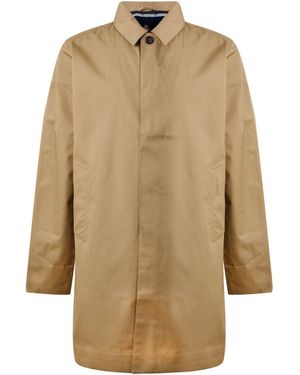 Barbour Lorden Thigh Length Long Sleeve Button Mac - Natural