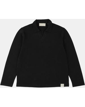 PREVU Altius Long Sleeve Polo Shirt - Black