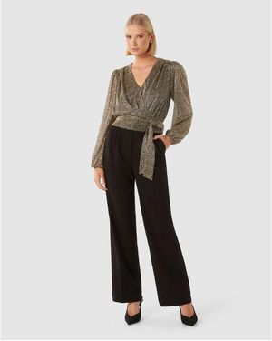 Forever New Swathi Tie Wrap Blouse - Multicolour