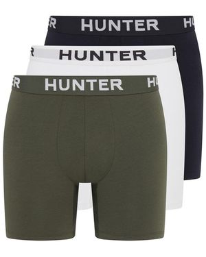 HUNTER 3 Pack Cotton Stretch Boxer Briefs - Green
