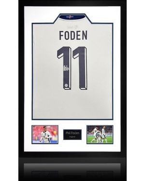 The Fan Cave Phil Foden Signed England 2024 Shirt Premium Frame - Black