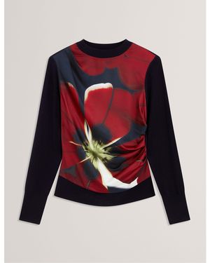 Ted Baker Woven Front Top - Red