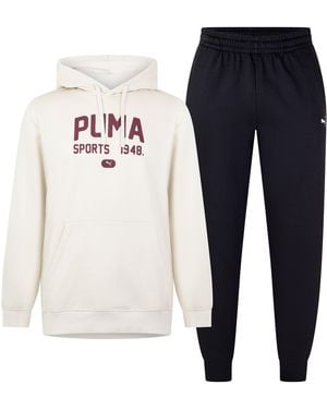 PUMA Graphic Hooded Fleece Tracksuit - Blue