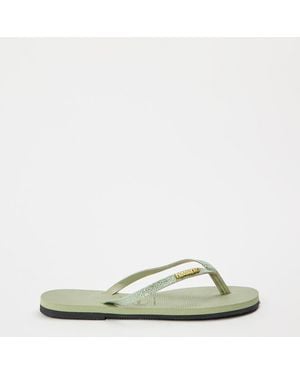 Havaianas Hav. You Shine Ballet Rose Flip Flops - Green