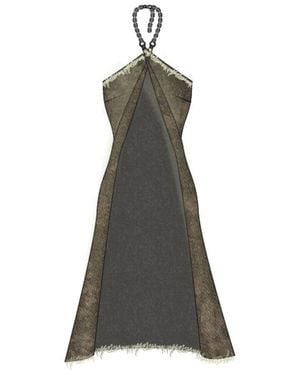 The Ragged Priest Deity Halter Cut Out Top - Grey