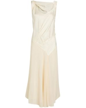 Victoria Beckham Asymmetric Lace Detail Dress - Natural