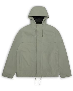 Rains Suva Hardshell Waterproof Windproof Long Sleeve Rain Anorak - Green