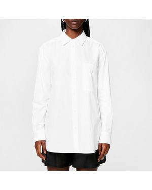 HUGO Oversize Long-Sleeve Plain Shirt - White