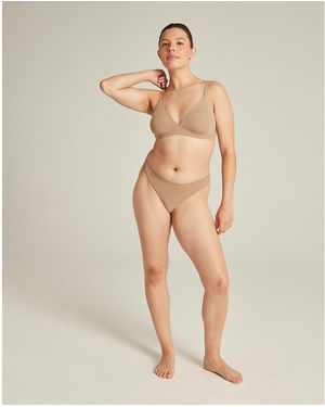 Nudea Dipped Thong Second Skin Stretch - Natural