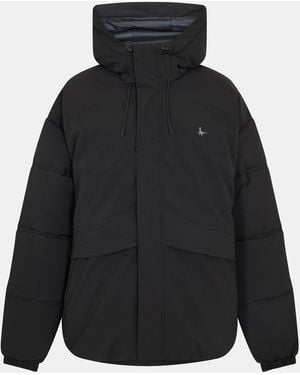 Jack Wills Salcombe Adjustable Hood Short Puffer Jacket - Black