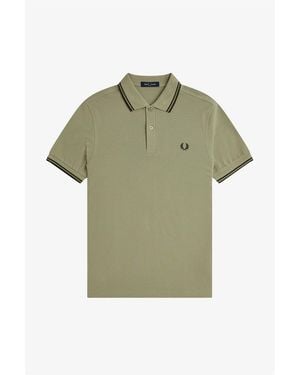 Fred Perry Short Sleeve Twin Tipped Polo Shirt - Green