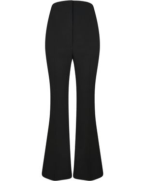 McQueen Fold Over Waist Tailored Trousers - Black