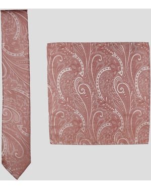 Twisted Tailor Shriever Paisley Tie Set - Pink