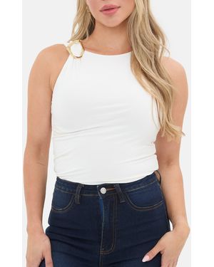 I Saw It First Hardwear Trim Top - White