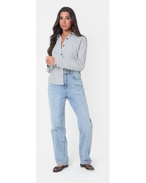 I Saw It First Stripe Shirt - Blue