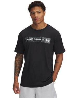 Under Armour Camo Chest Stripe Short Sleeve Marine Od - Black