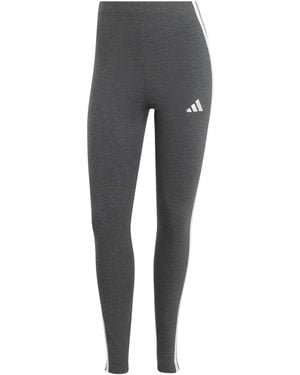 adidas Essentials 3 Stripe Leggings - Grey