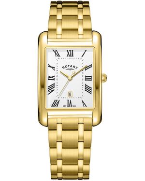 Rotary Heritage Astoria Rectangular Ss Watch - Metallic