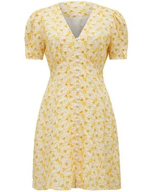 Forever New Saffron Broderie Mini Sun Dress - Yellow