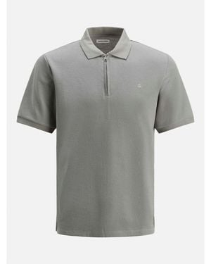 Jack & Jones Austin Zip Polo - Grey