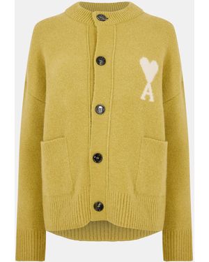 Ami Paris Adc Cardigan - Yellow