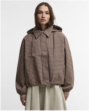 Barbour Audrey Showerproof Hooded Long Sleeve Rain Anorak - Brown