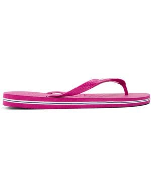 Havaianas Hav Brasil Logo Ruby Flip Flops - Pink