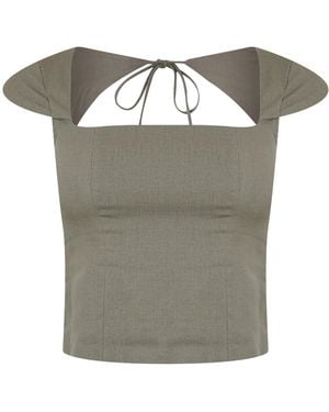 Jack Wills Cap Sleeve Blouse - Grey