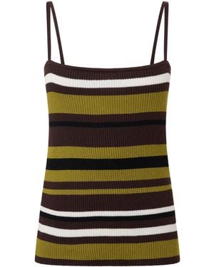 I Saw It First Striped Knitted Cami Top - Green