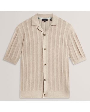 Ted Baker Short Sleeve Polo Shirt - Natural