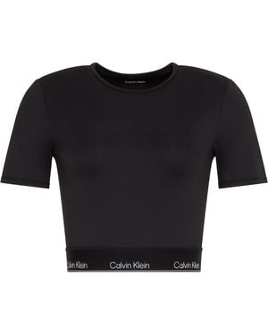 Calvin Klein Mod Tape Crop Tops - Black