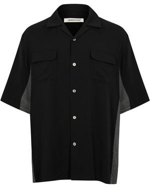 Undercover Contrast Short Sleeve Patterned Shirt - Black