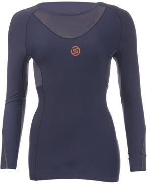 Skins Series Long-Sleeve Baselayer Top - Blue