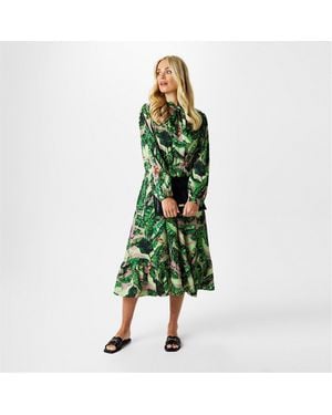 Biba Tiered Midi Dress - Green