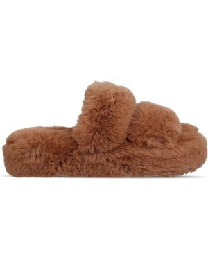 Jack Wills Jw Fluffy Strap Slipper - Brown
