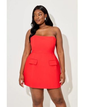 Odd Muse Strapless Mini Dress - Red