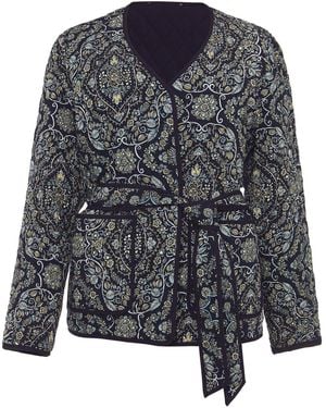 Phase Eight Polly Paisley Reversible Quilted Jacket - Grey