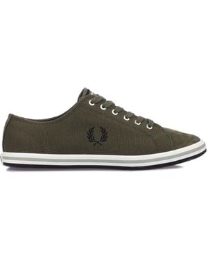 Fred Perry Kingston Canvas/Suede Trainers Size 6 - Green