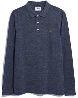 Farah Long-Sleeve Polo Shirt - Blue