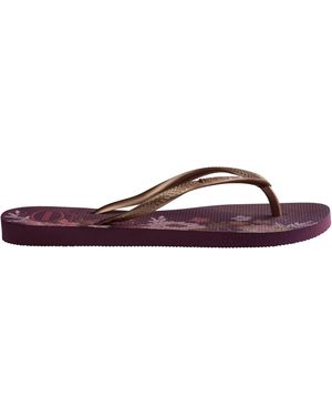 Havaianas Slim Print Flip Flops - Purple