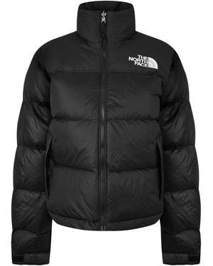 The North Face 1996 Retro Nuptse Water Resistant Goose Down Short Puffer Jacket - Black