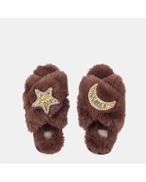 Biba Embellished Slider Slipper - Brown