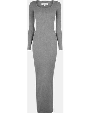 Jack Wills Jw Square Neck Maxi Knitted Jumper Dress - Grey