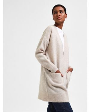 SELECTED Lulu Long Cardigan - White