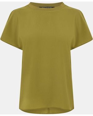 French Connection Crepe Crew Neck Regular Fit T-Shirt - Green