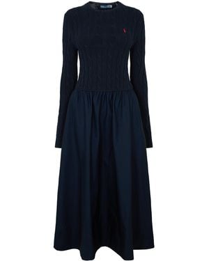 Polo Ralph Lauren Cable-Knit Cotton Dress - Blue