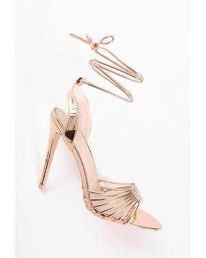 Glamorous Glam Strappy Stiletto Court Shoes - White